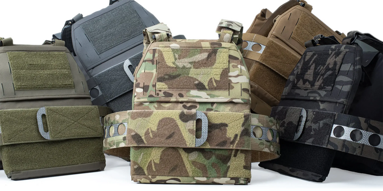 Ape Force Gear FCPC V5 Plate Carriers in Multicam, Ranger Green, Coyote Brown, Wolf Gray, and Multicam Black.